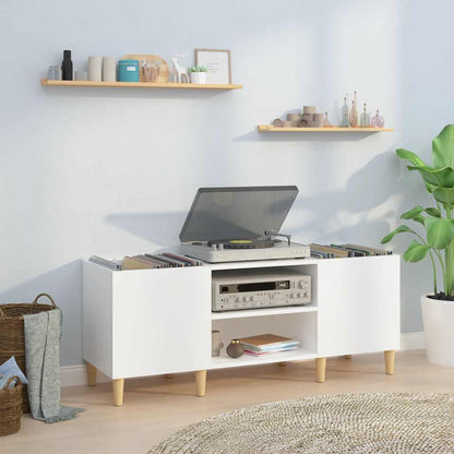 vidaXL Record Cabinet High Gloss White 121x38x48 cm Engineered Wood 1