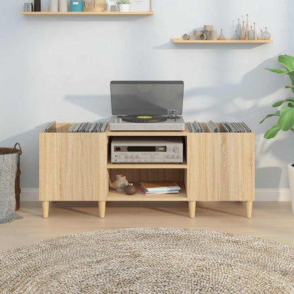 vidaXL Record Cabinet Sonoma Oak 121x38x48 cm Engineered Wood 3