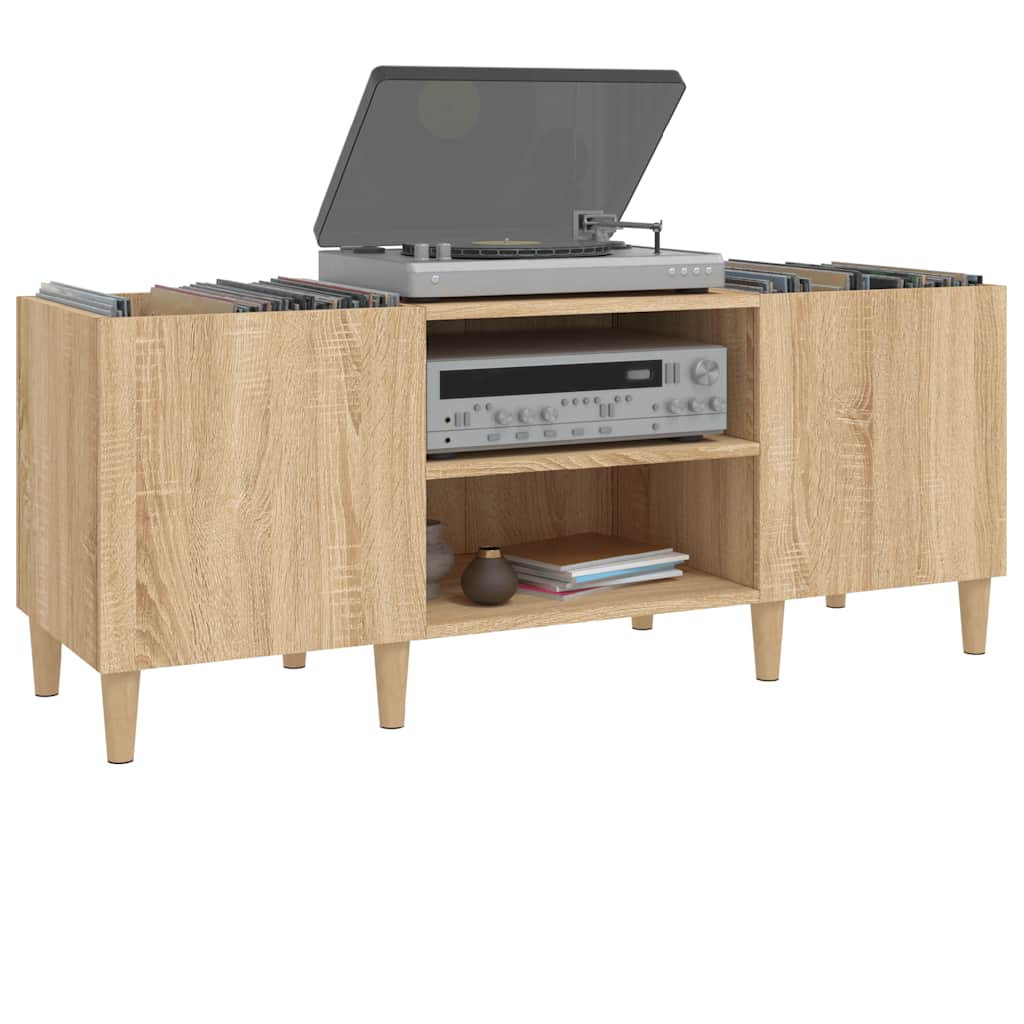 vidaXL Record Cabinet Sonoma Oak 121x38x48 cm Engineered Wood 4