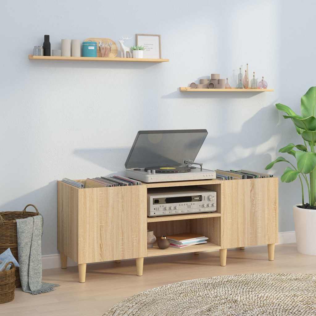 vidaXL Record Cabinet Sonoma Oak 121x38x48 cm Engineered Wood 1