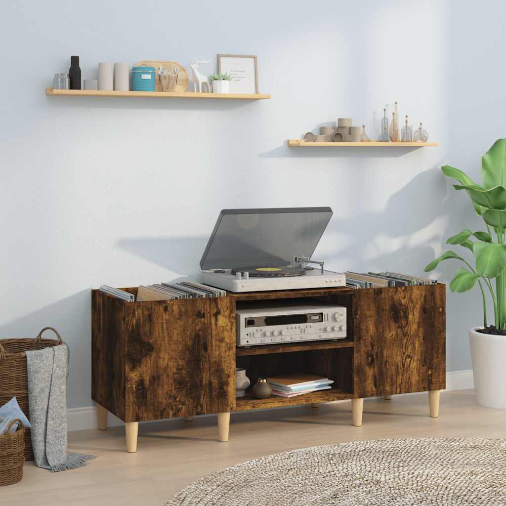 Record Cabinet Engineered Wood Smoked oak 121 x 38 x 48 cm