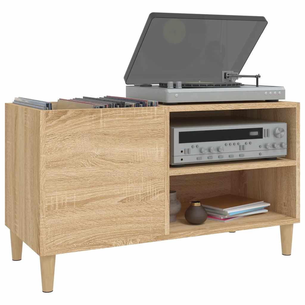vidaXL Record Cabinet Sonoma Oak 84.5x38x48 cm Engineered Wood 4