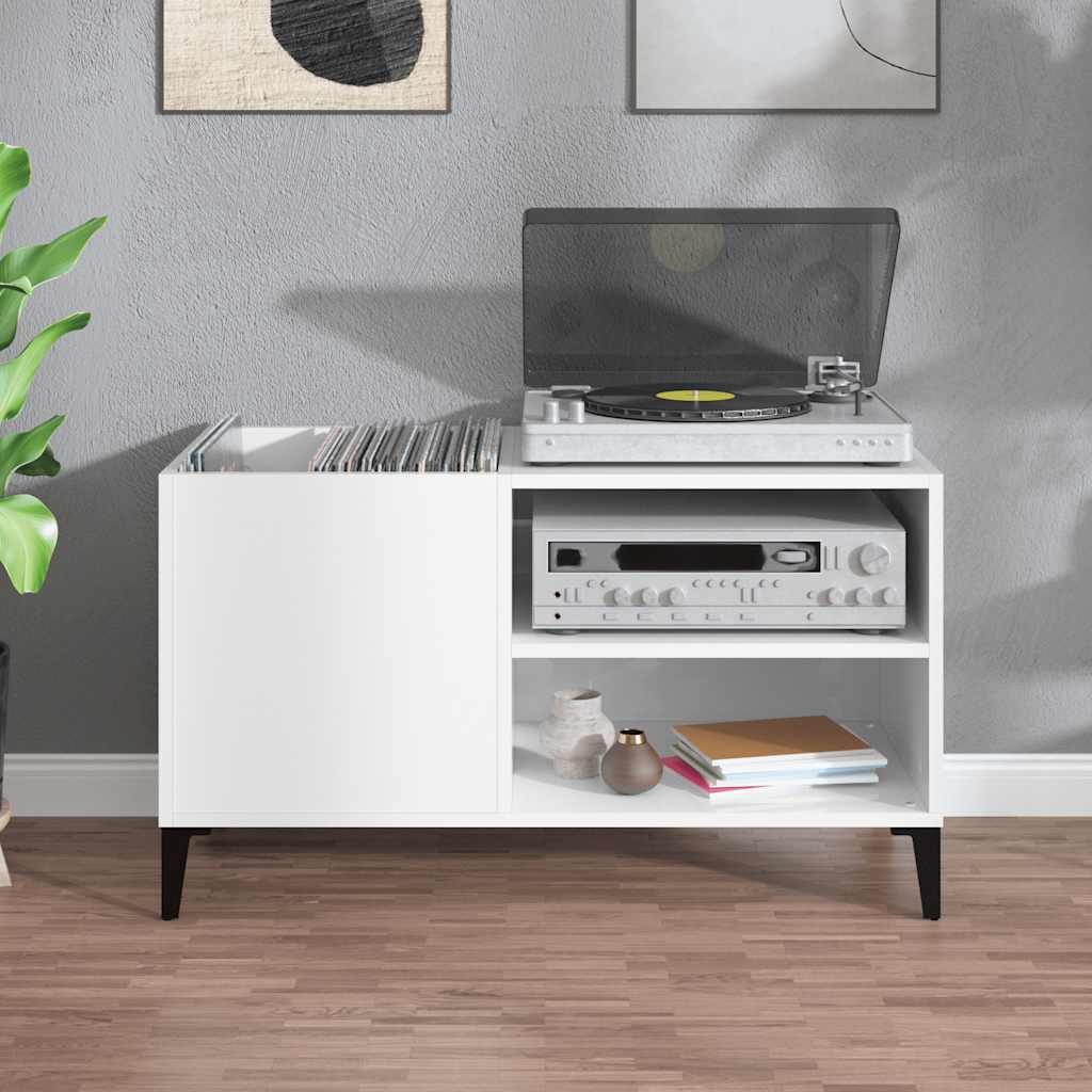 vidaXL Record Cabinet High Gloss White 84,5x38x48 cm Engineered Wood 3