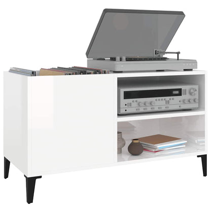 vidaXL Record Cabinet High Gloss White 84,5x38x48 cm Engineered Wood 6