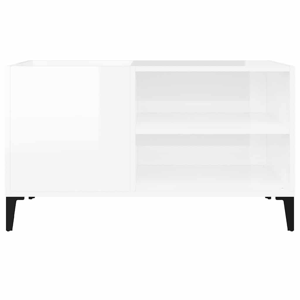 vidaXL Record Cabinet High Gloss White 84,5x38x48 cm Engineered Wood 4
