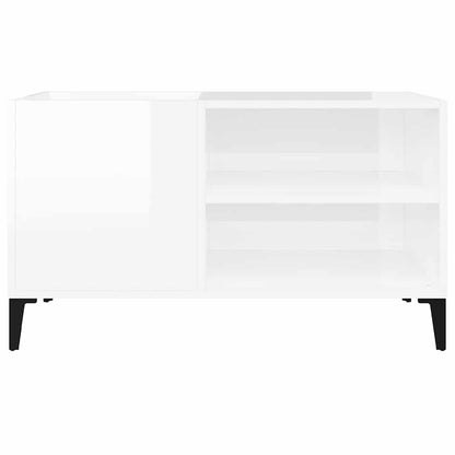 vidaXL Record Cabinet High Gloss White 84,5x38x48 cm Engineered Wood 4