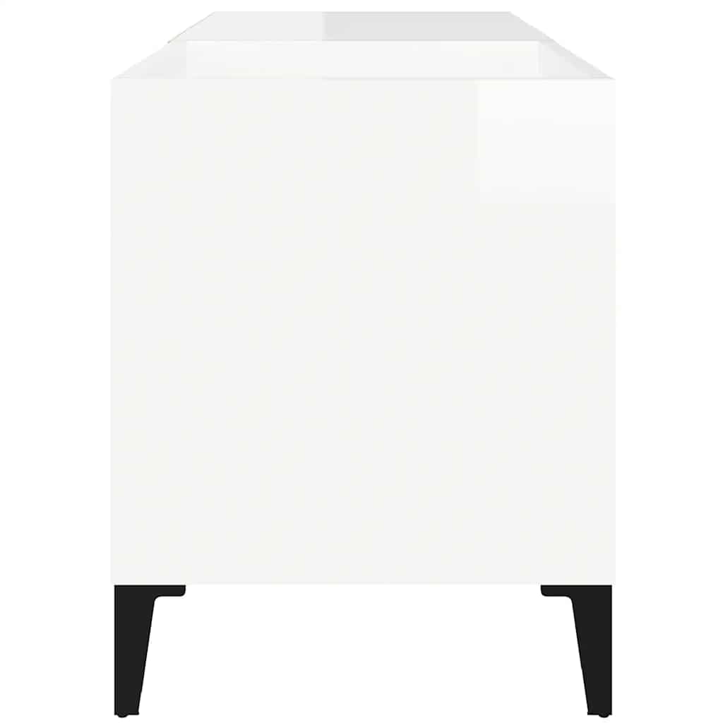 vidaXL Record Cabinet High Gloss White 84,5x38x48 cm Engineered Wood 5