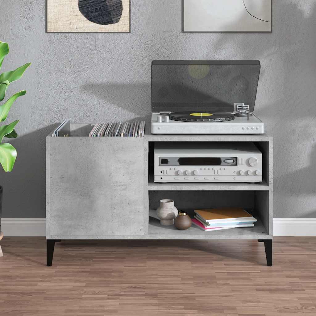 vidaXL Record Cabinet Concrete Grey 84,5x38x48 cm Engineered Wood 3