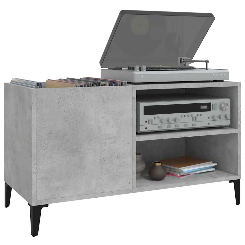 vidaXL Record Cabinet Concrete Grey 84,5x38x48 cm Engineered Wood 6