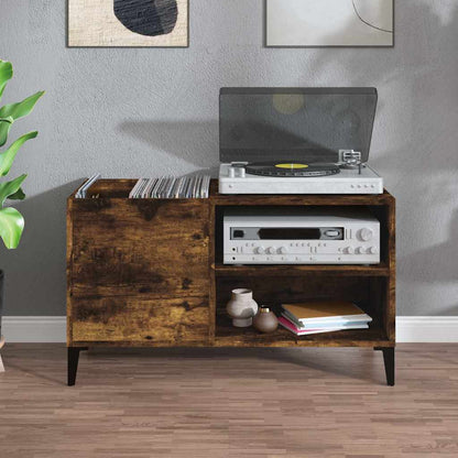 vidaXL Record Cabinet Smoked Oak 84,5x38x48 cm Engineered Wood 3