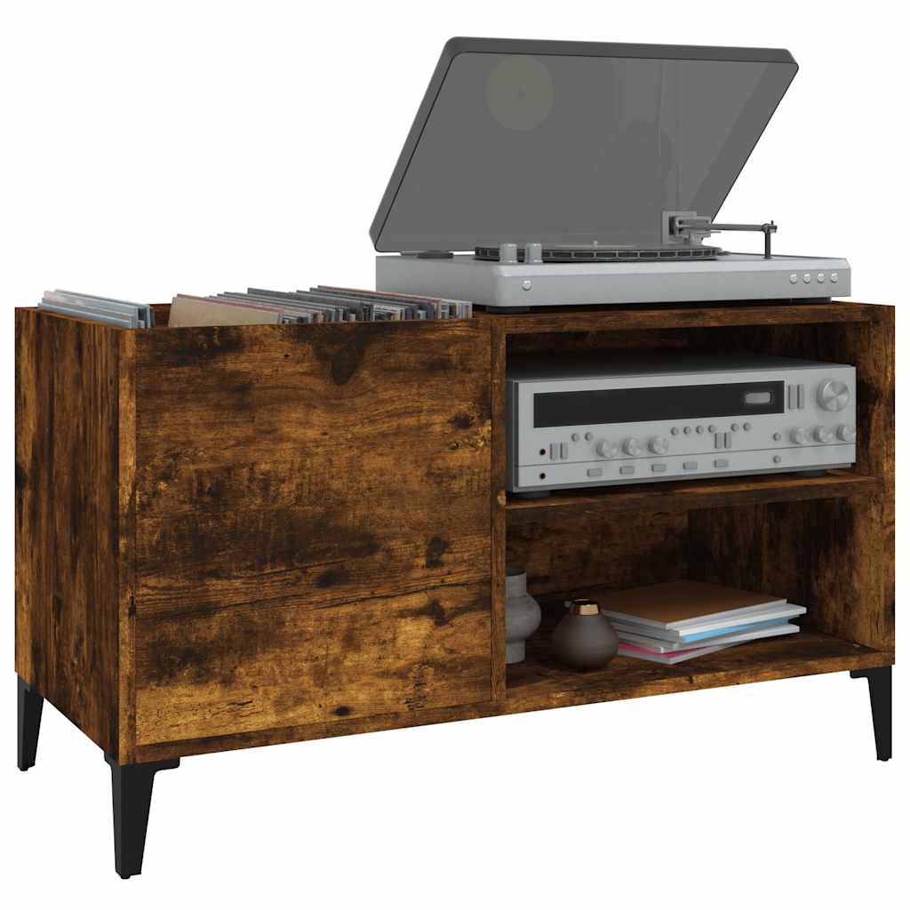 vidaXL Record Cabinet Smoked Oak 84,5x38x48 cm Engineered Wood 6