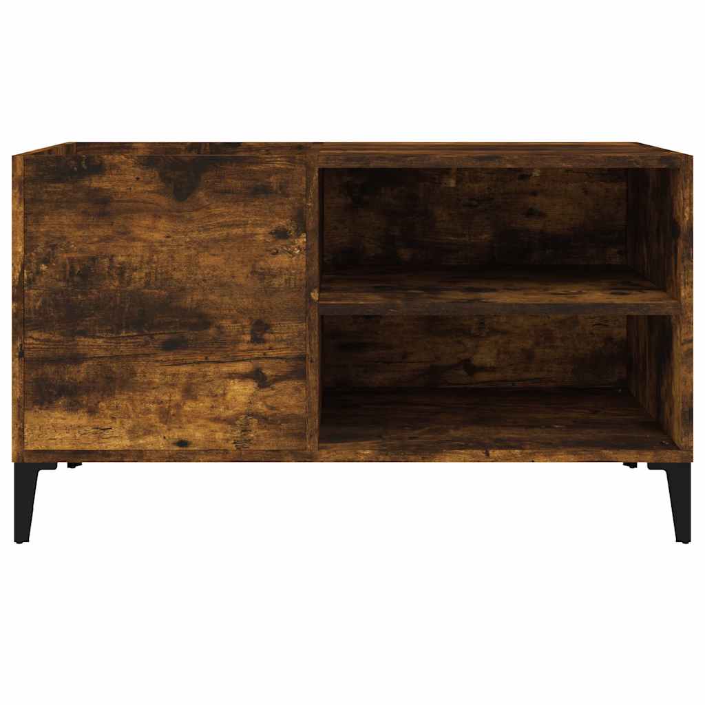 vidaXL Record Cabinet Smoked Oak 84,5x38x48 cm Engineered Wood 4
