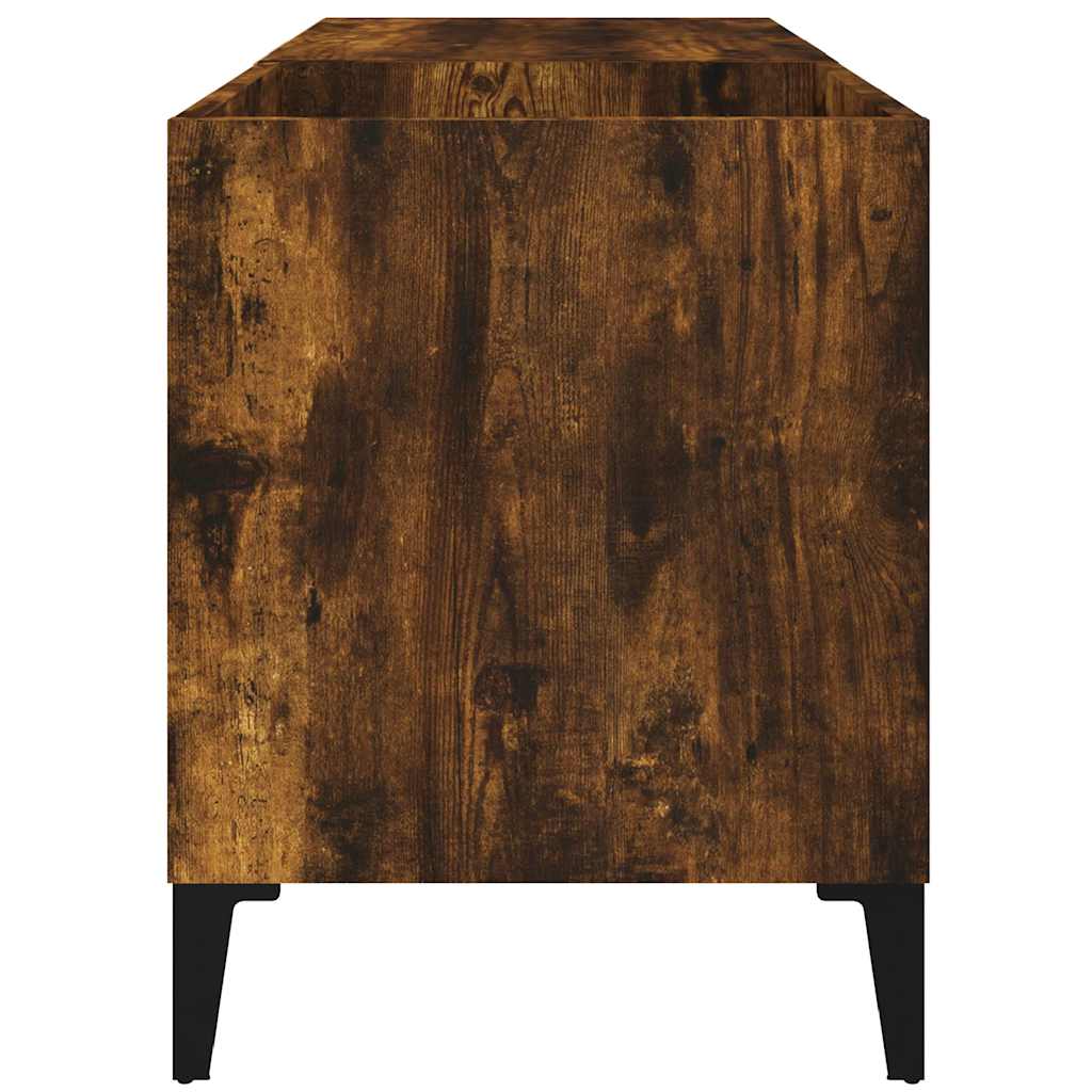 vidaXL Record Cabinet Smoked Oak 84,5x38x48 cm Engineered Wood 5