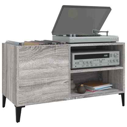 vidaXL Record Cabinet Grey Sonoma 84,5x38x48 cm Engineered Wood 6