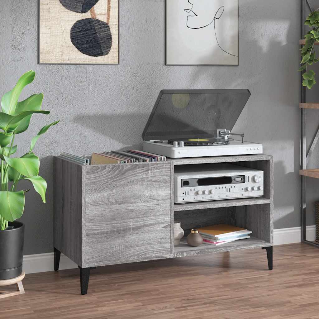 vidaXL Record Cabinet Grey Sonoma 84,5x38x48 cm Engineered Wood 1