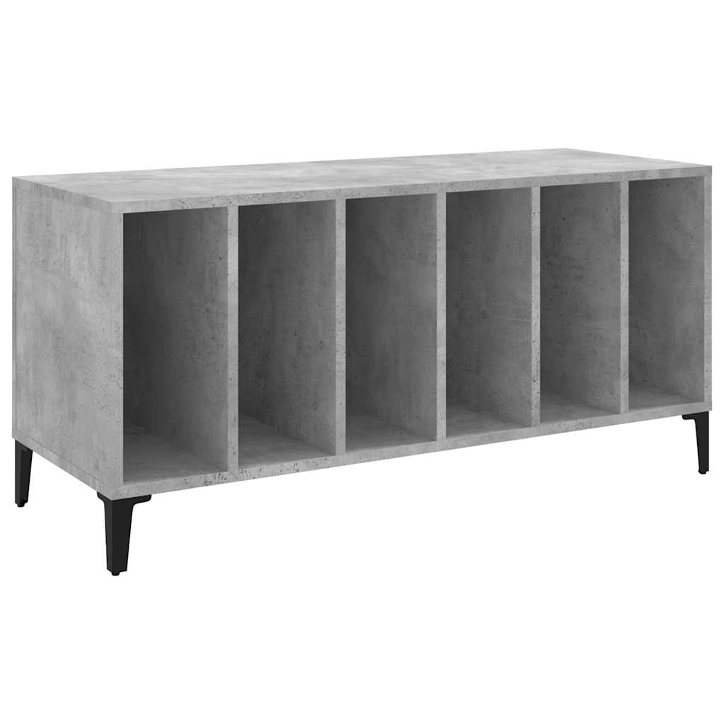 Record Cabinet 100x38x48 cm Engineered Wood Concrete grey