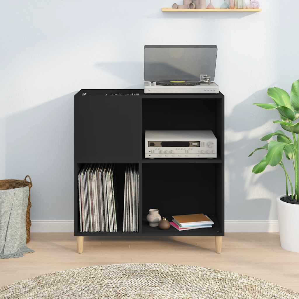 vidaXL Record Cabinet Black 84.5x38x89 cm Engineered Wood 3