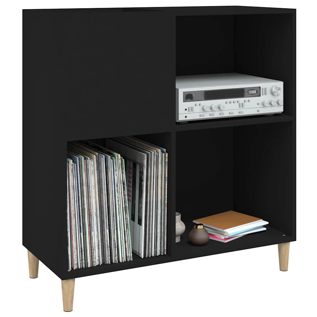 vidaXL Record Cabinet Black 84.5x38x89 cm Engineered Wood 4