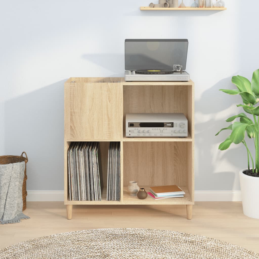 Record Cabinet 84,5x38x89 cm Engineered Wood Sonoma oak