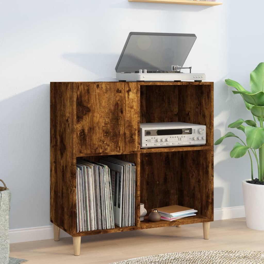 Record Cabinet 84,5x38x89 cm Engineered Wood Smoked oak