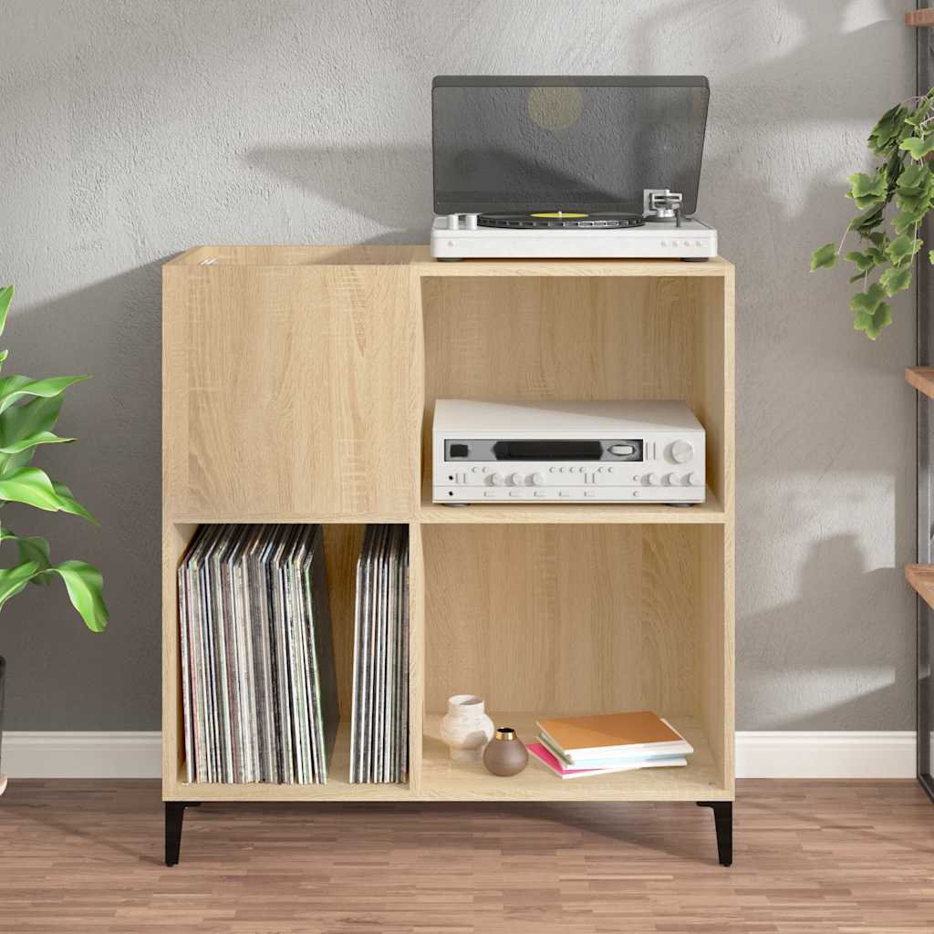 vidaXL Record Cabinet Sonoma Oak 84.5x38x89 cm Engineered Wood 3