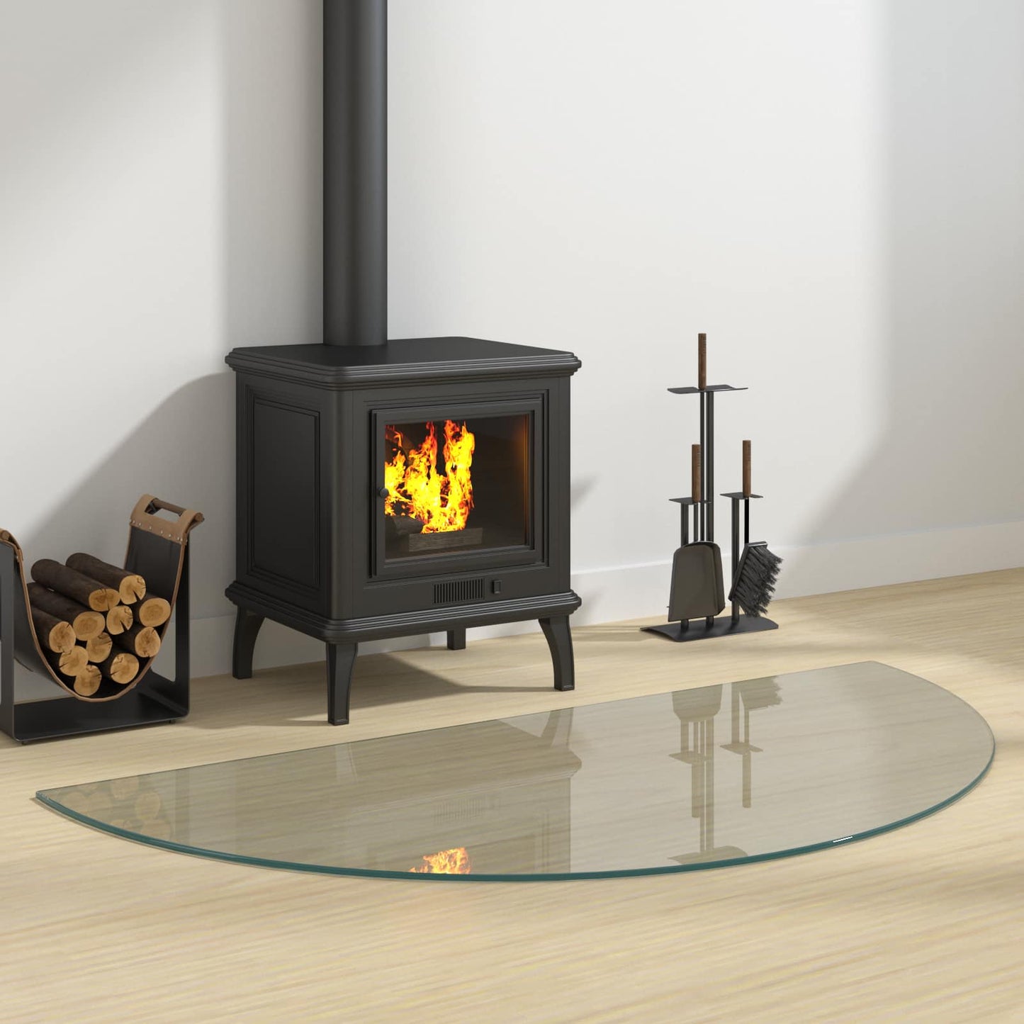 vidaXL Fireplace Glass Plate Transparent 1200 x 600 mm Glass 1