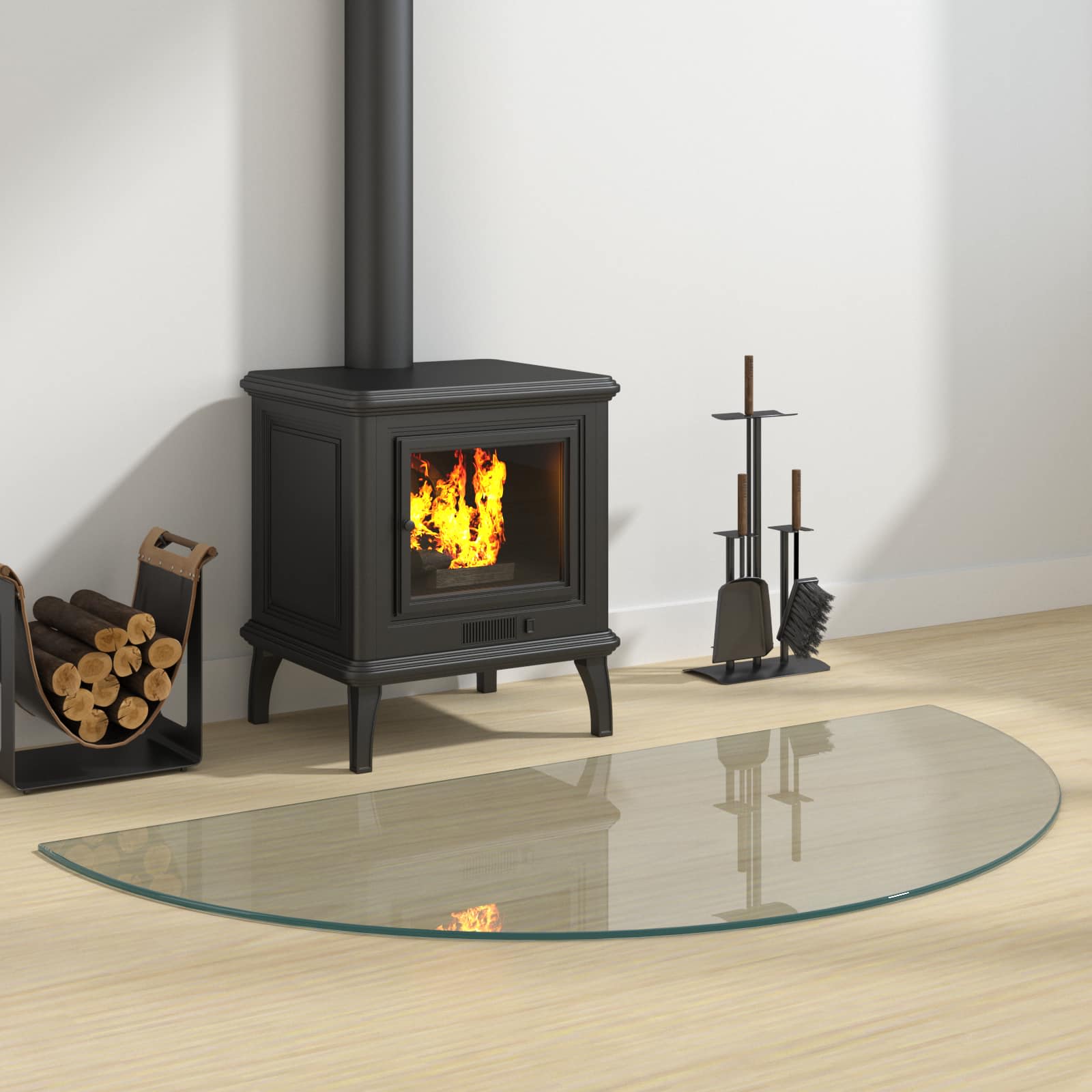 vidaXL Fireplace Glass Plate Transparent 1200 x 600 mm Glass 1