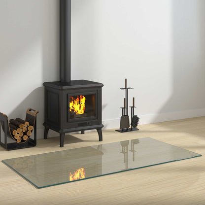 vidaXL Fireplace Glass Plate Transparent 120 x 60 cm Glass 1