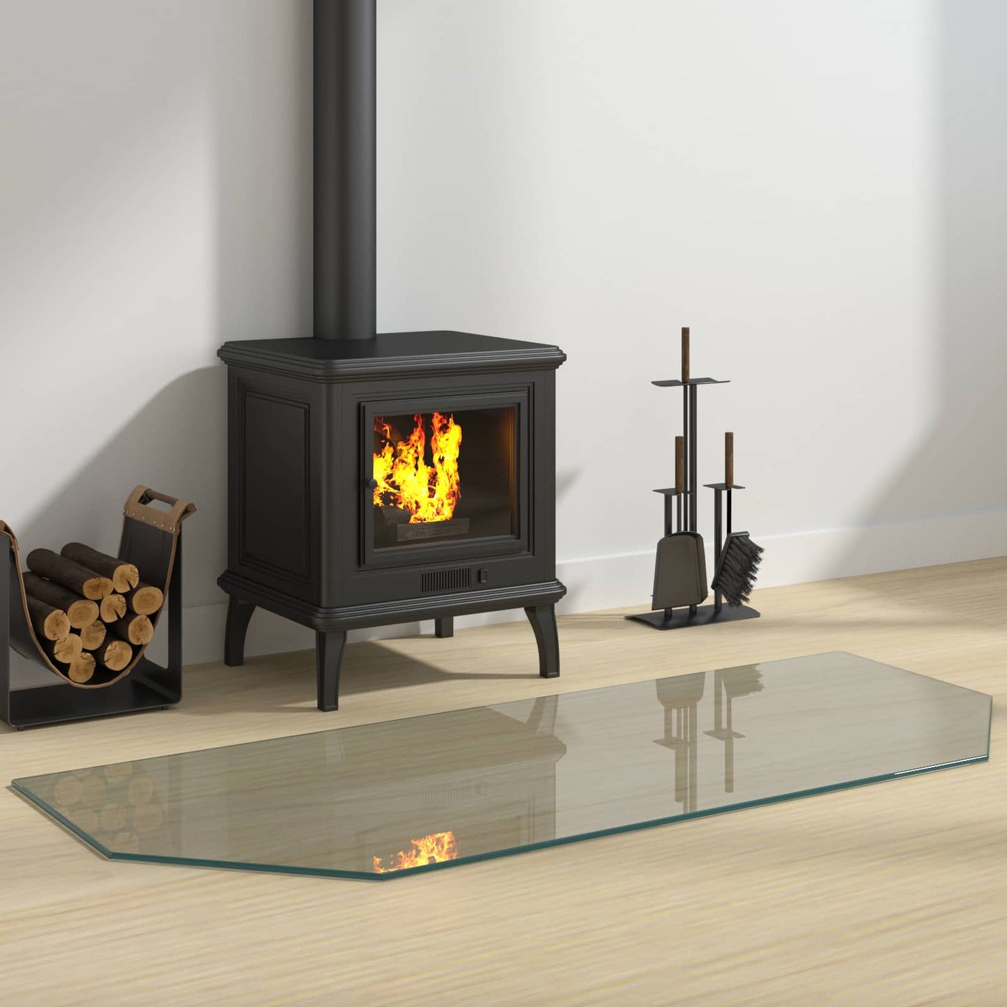 vidaXL Fireplace Glass Plate Transparent 120 x 50 cm Glass 1