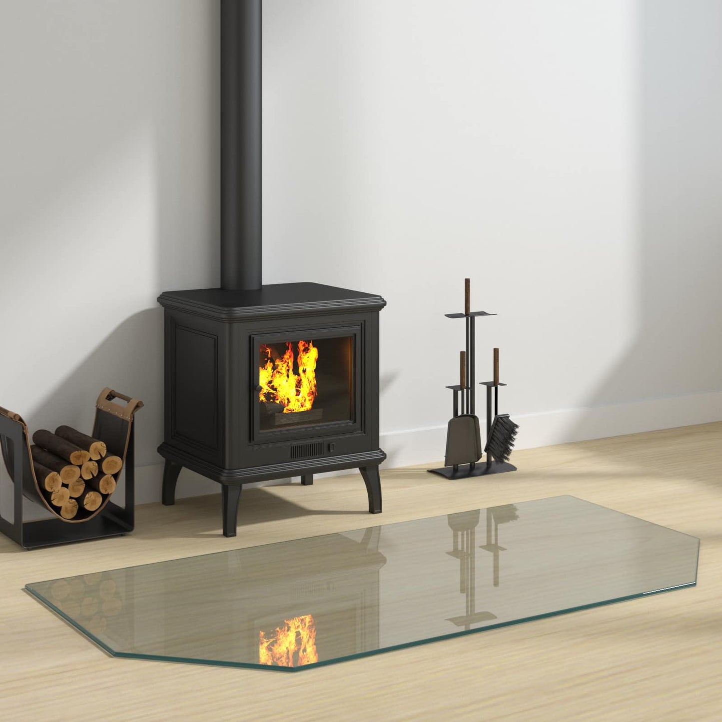 vidaXL Fireplace Glass Plate Transparent 120 x 60 cm Glass 1
