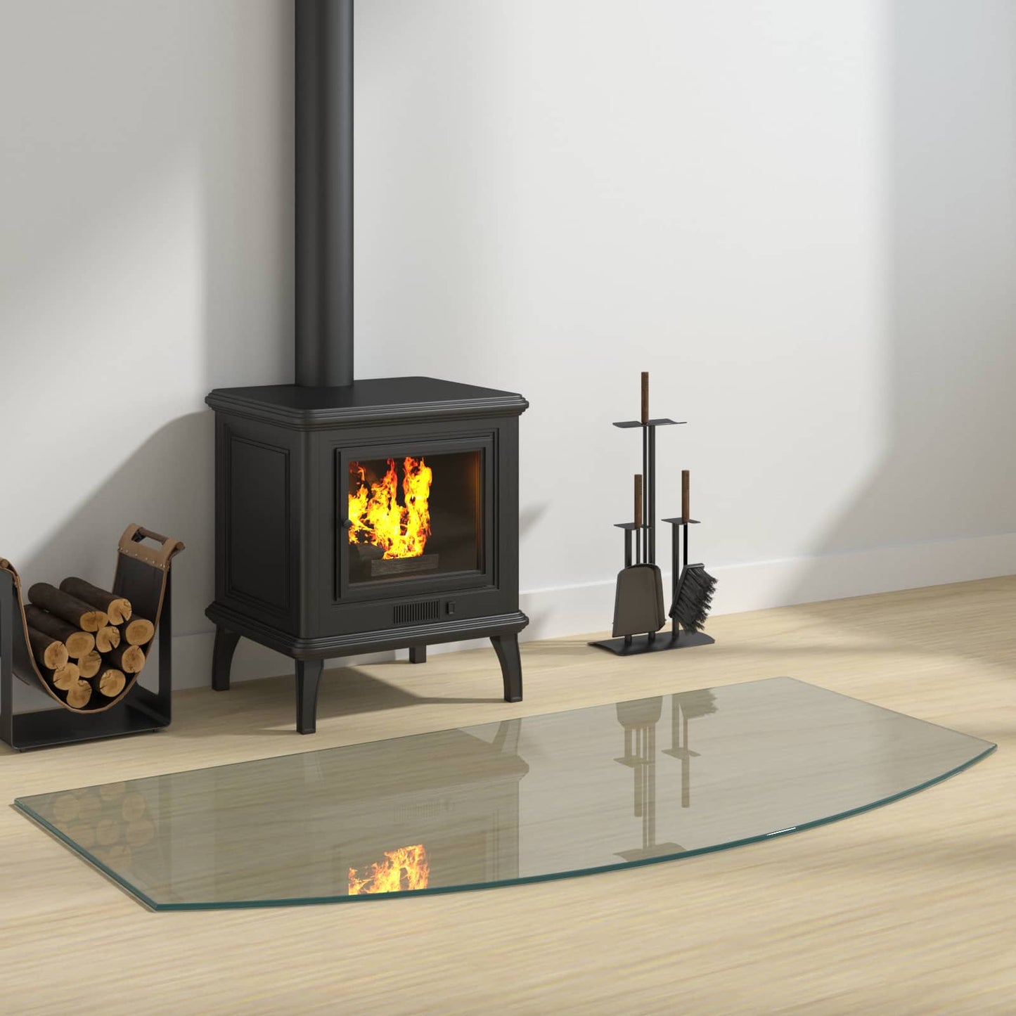 vidaXL Fireplace Glass Plate Transparent 120 x 60 cm Glass 1