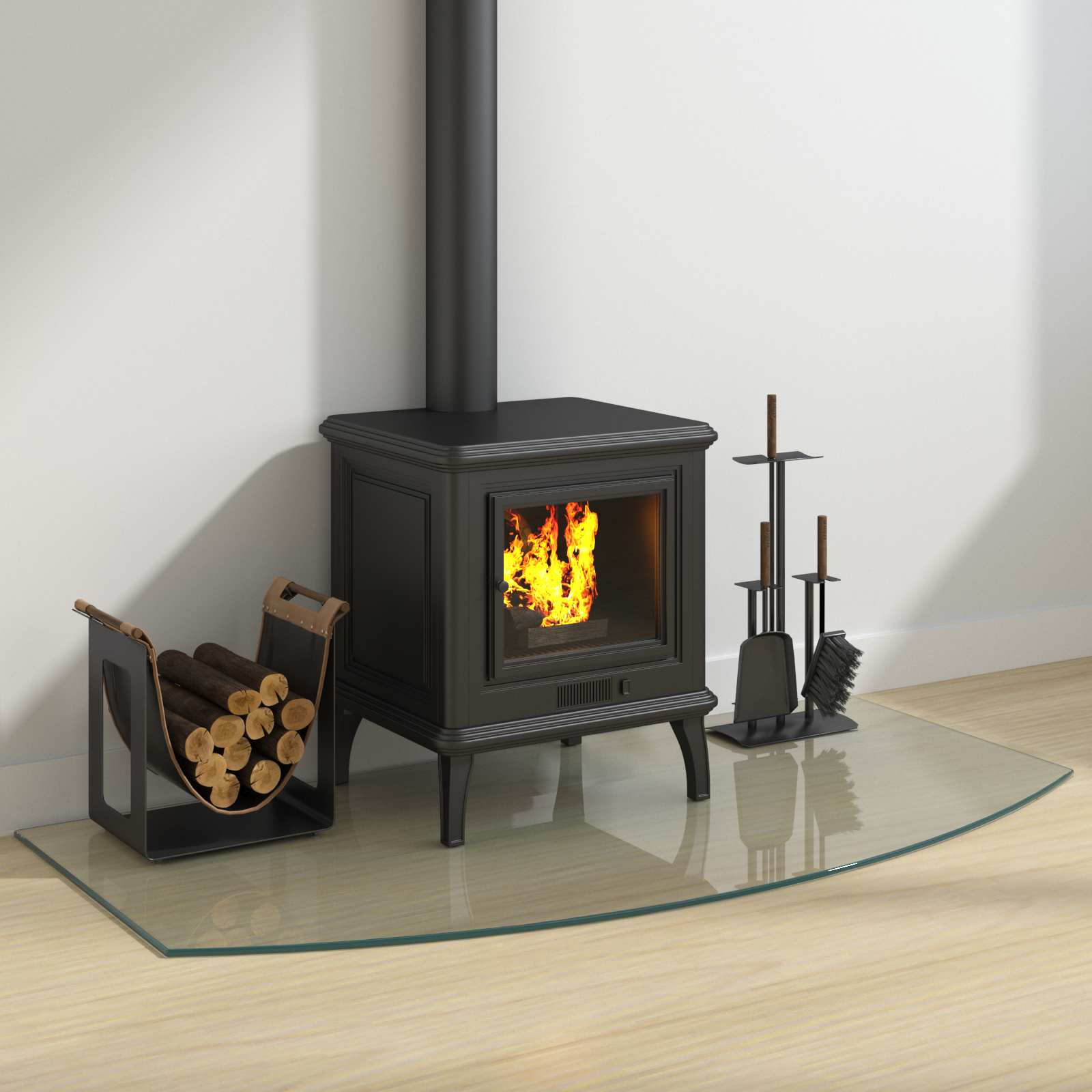 vidaXL Fireplace Glass Plate Transparent 120 x 60 cm Glass 3