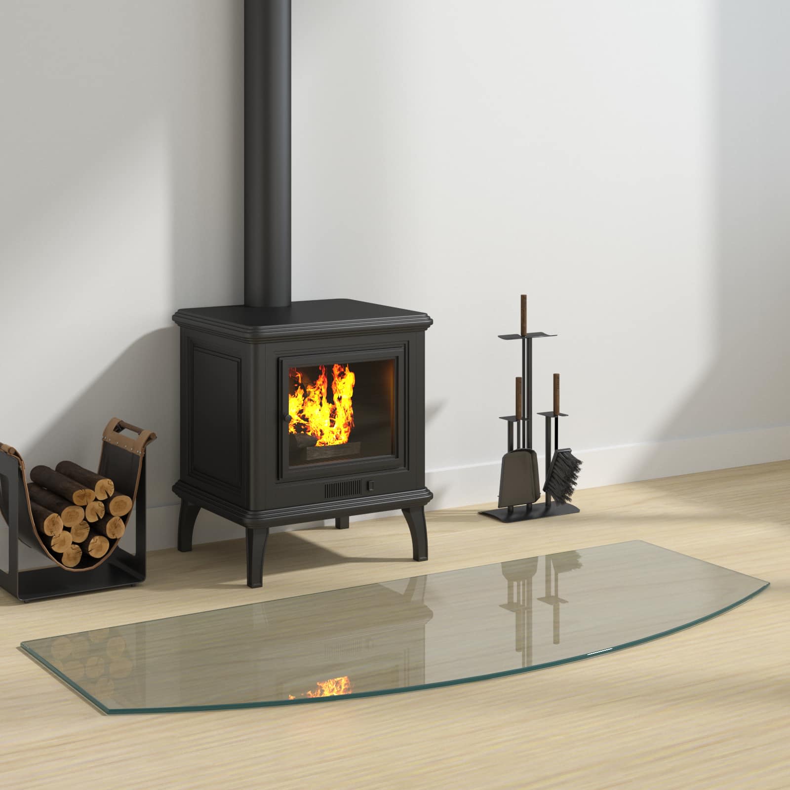 vidaXL Fireplace Glass Plate Transparent 120 x 50 cm Glass 1