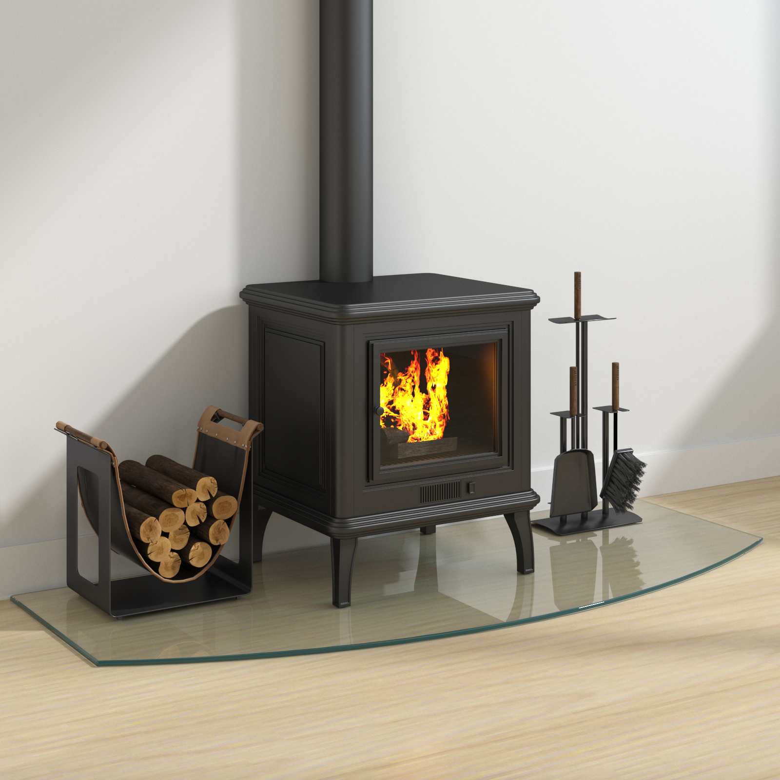 vidaXL Fireplace Glass Plate Transparent 120 x 50 cm Glass 3