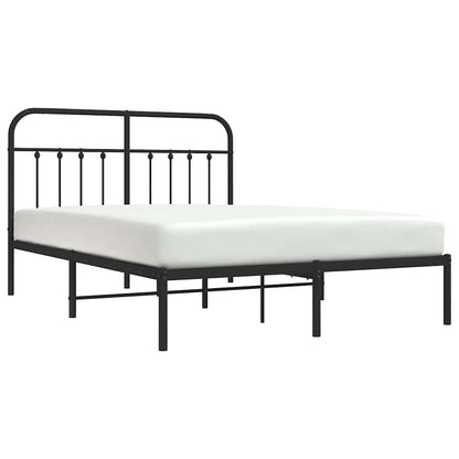 vidaXL Metal Bed Frame without Mattress with Headboard Black 140x190cm 5