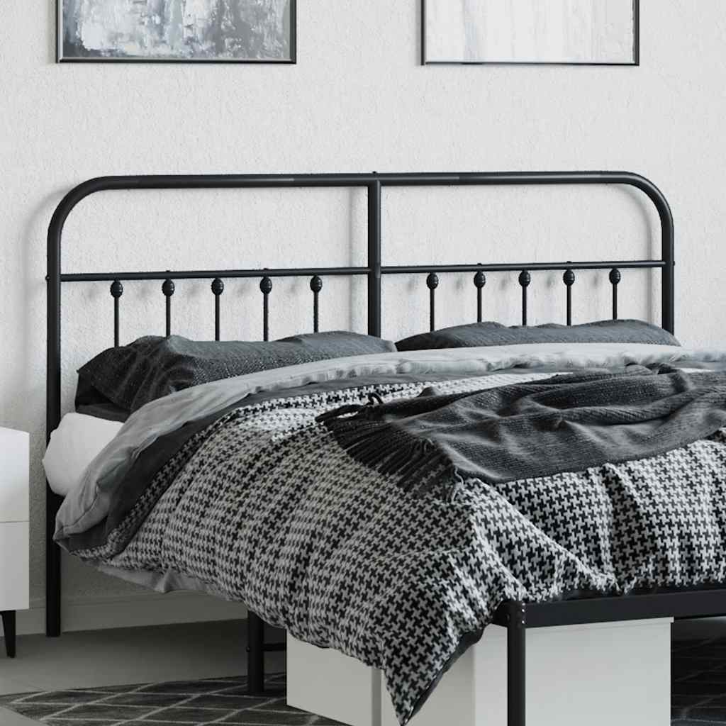 vidaXL Metal Replace Headboard Black 160 cm 3