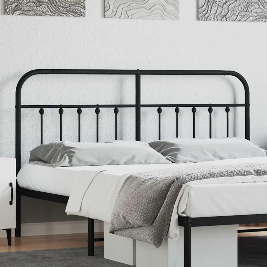 vidaXL Metal Replace Headboard Black 160 cm 1