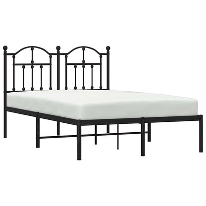 vidaXL Metal Bed Frame without Mattress with Headboard Black 120x190cm 3