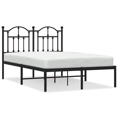 vidaXL Metal Bed Frame without Mattress with Headboard Black 120x200cm 2