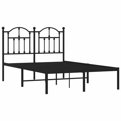 vidaXL Metal Bed Frame without Mattress with Headboard Black 120x200cm 3
