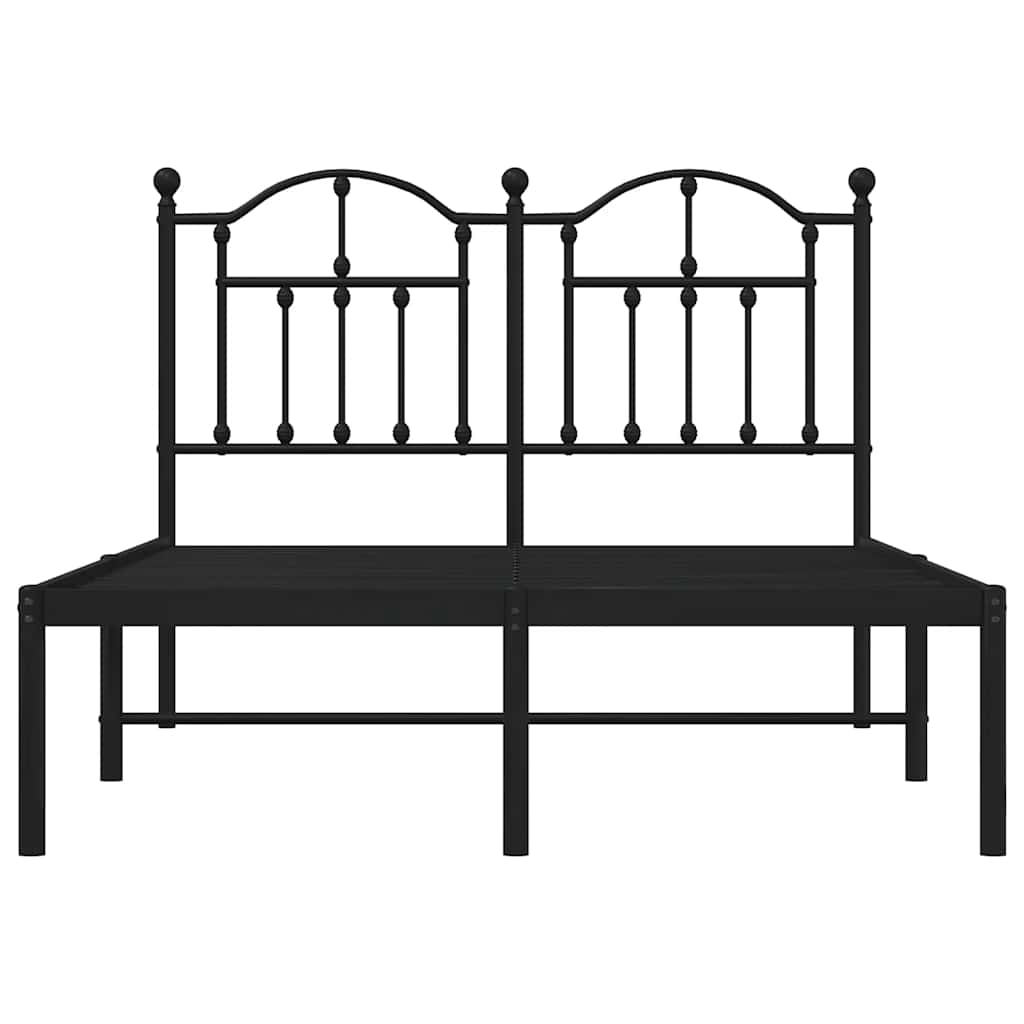 vidaXL Metal Bed Frame without Mattress with Headboard Black 120x200cm 5
