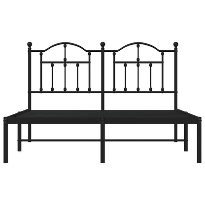 vidaXL Metal Bed Frame without Mattress with Headboard Black 140x190cm 5