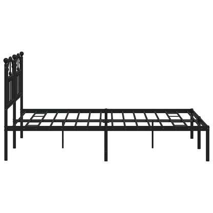 vidaXL Metal Bed Frame without Mattress with Headboard Black 140x190cm 6