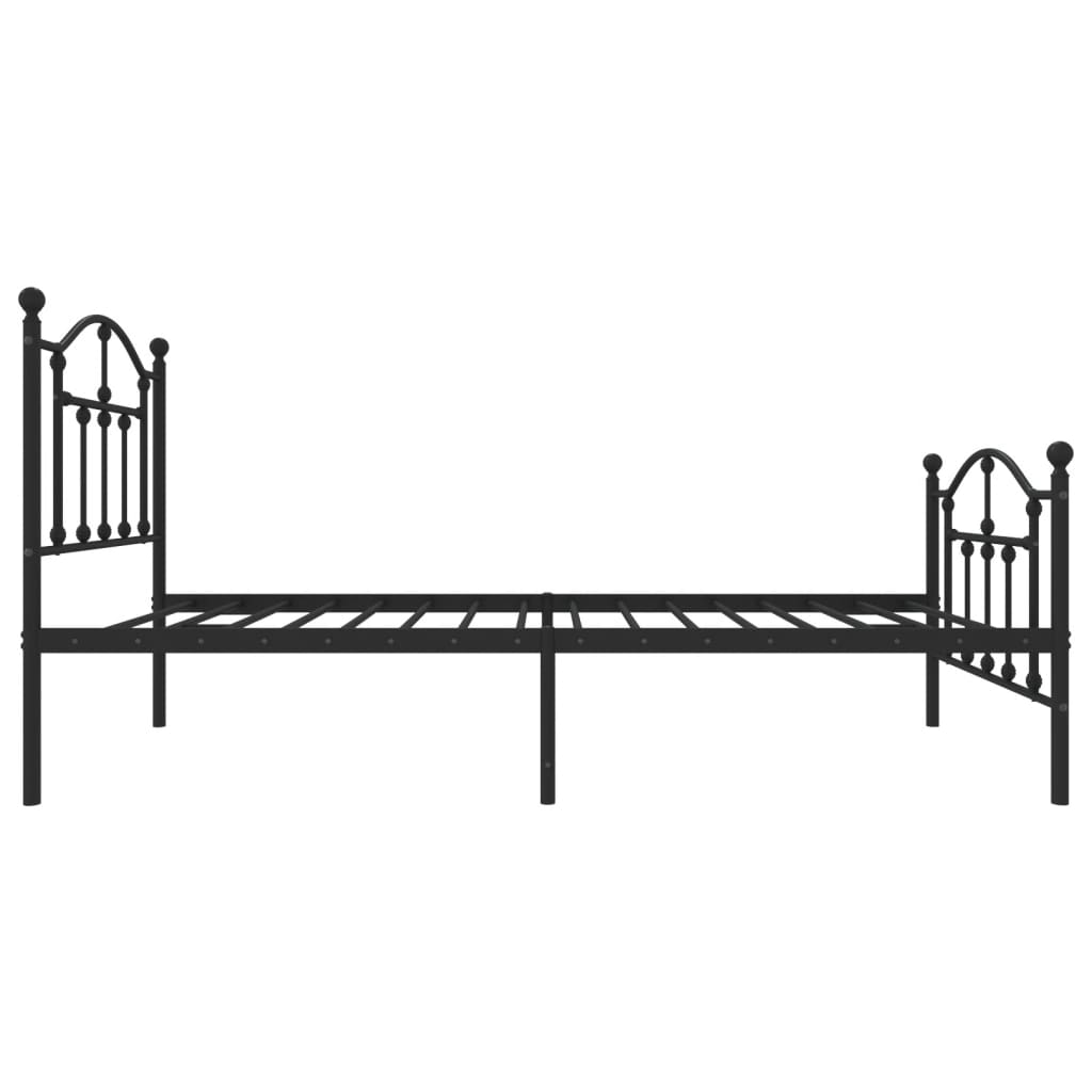 vidaXL Metal Bed Frame without Mattress with Footboard Black 75x190cm 6
