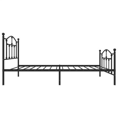 vidaXL Metal Bed Frame without Mattress with Footboard Black 90x200cm 6