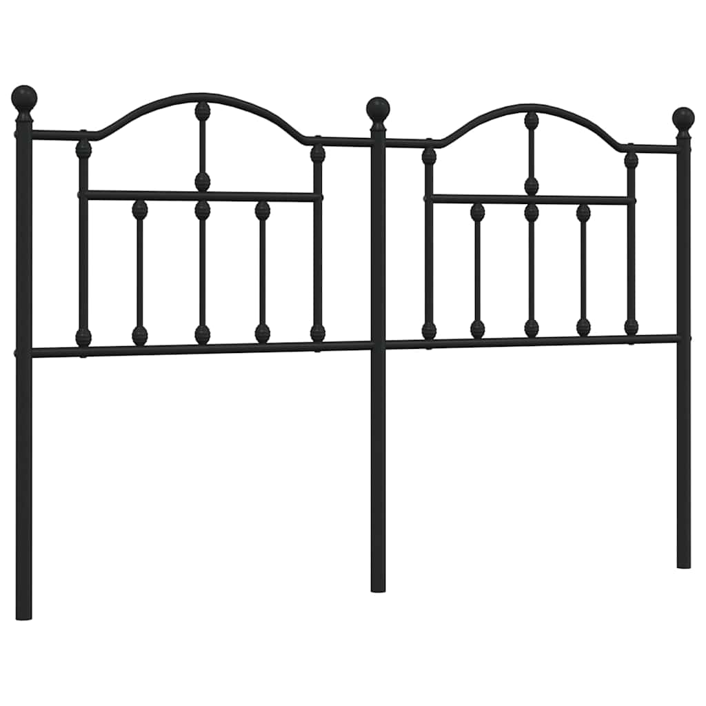 vidaXL Headboard | Black | Steel | Double Bed | Durable | Black Headboard 2