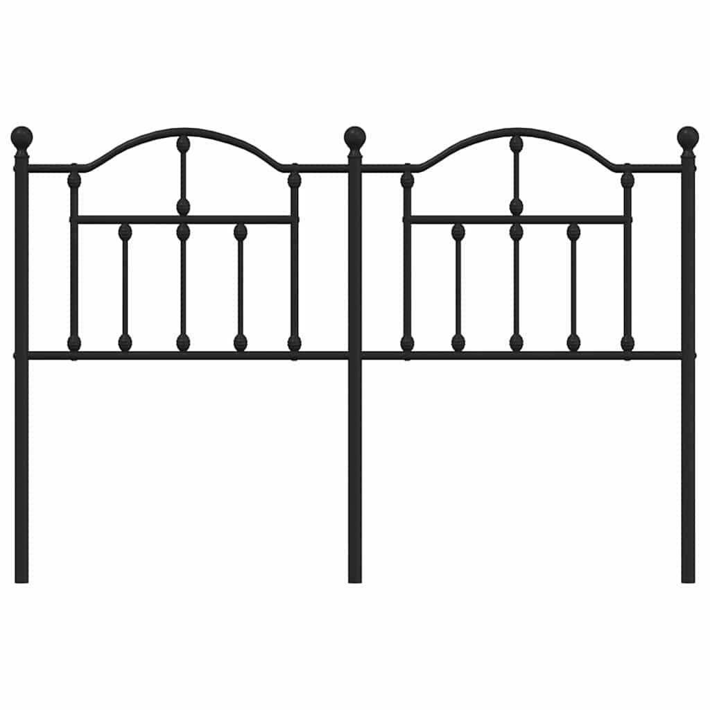 vidaXL Headboard | Black | Steel | Double Bed | Durable | Black Headboard 4