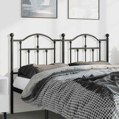 vidaXL Headboard | Black | Steel | Double Bed | Durable | Black Headboard 1