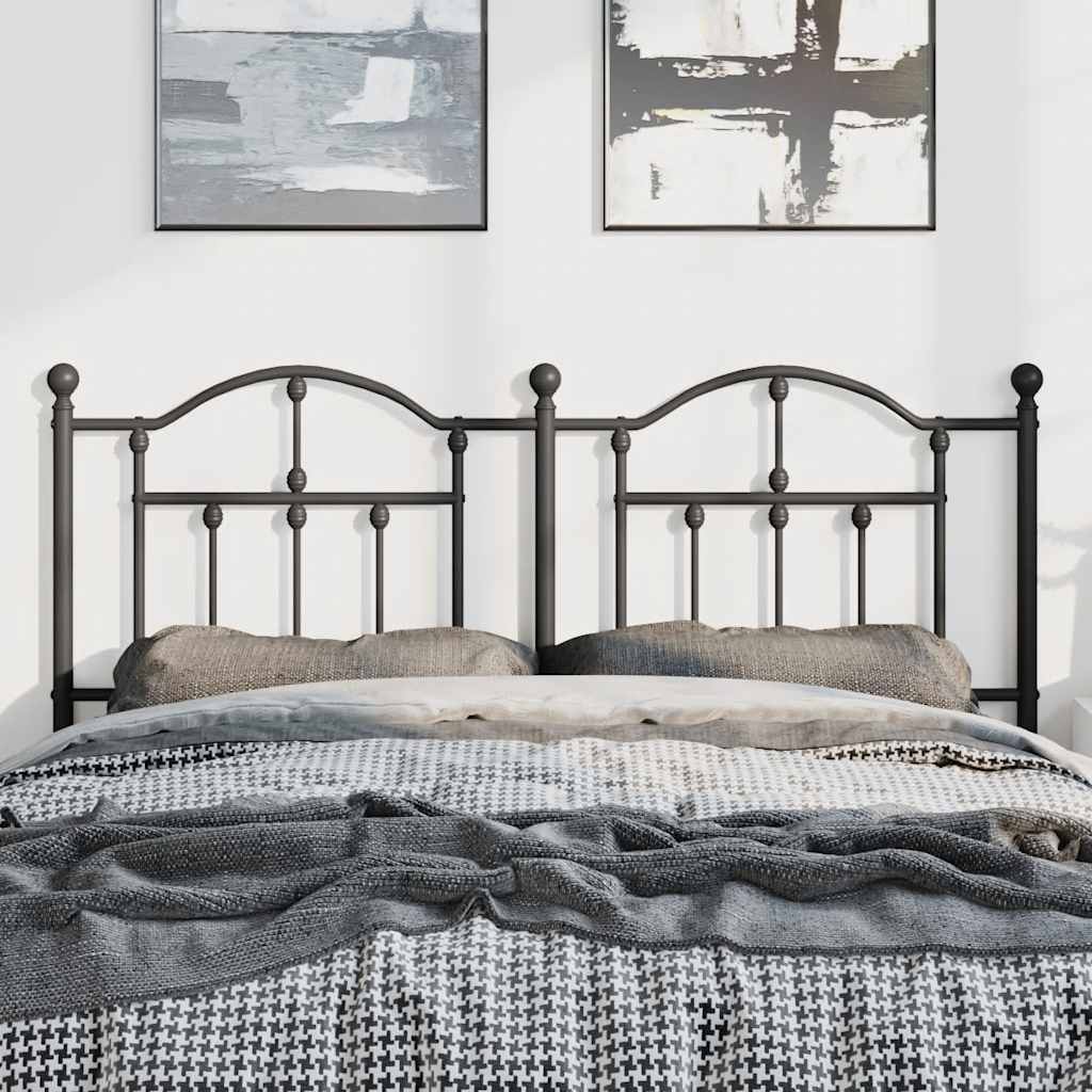 vidaXL Metal Replace Headboard Black 150 cm 3