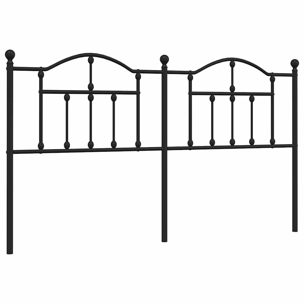 vidaXL Metal Replace Headboard Black 160 cm 2